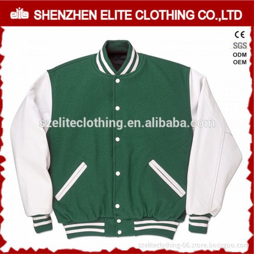 usa college mens green white varsity jacket leather sleeves